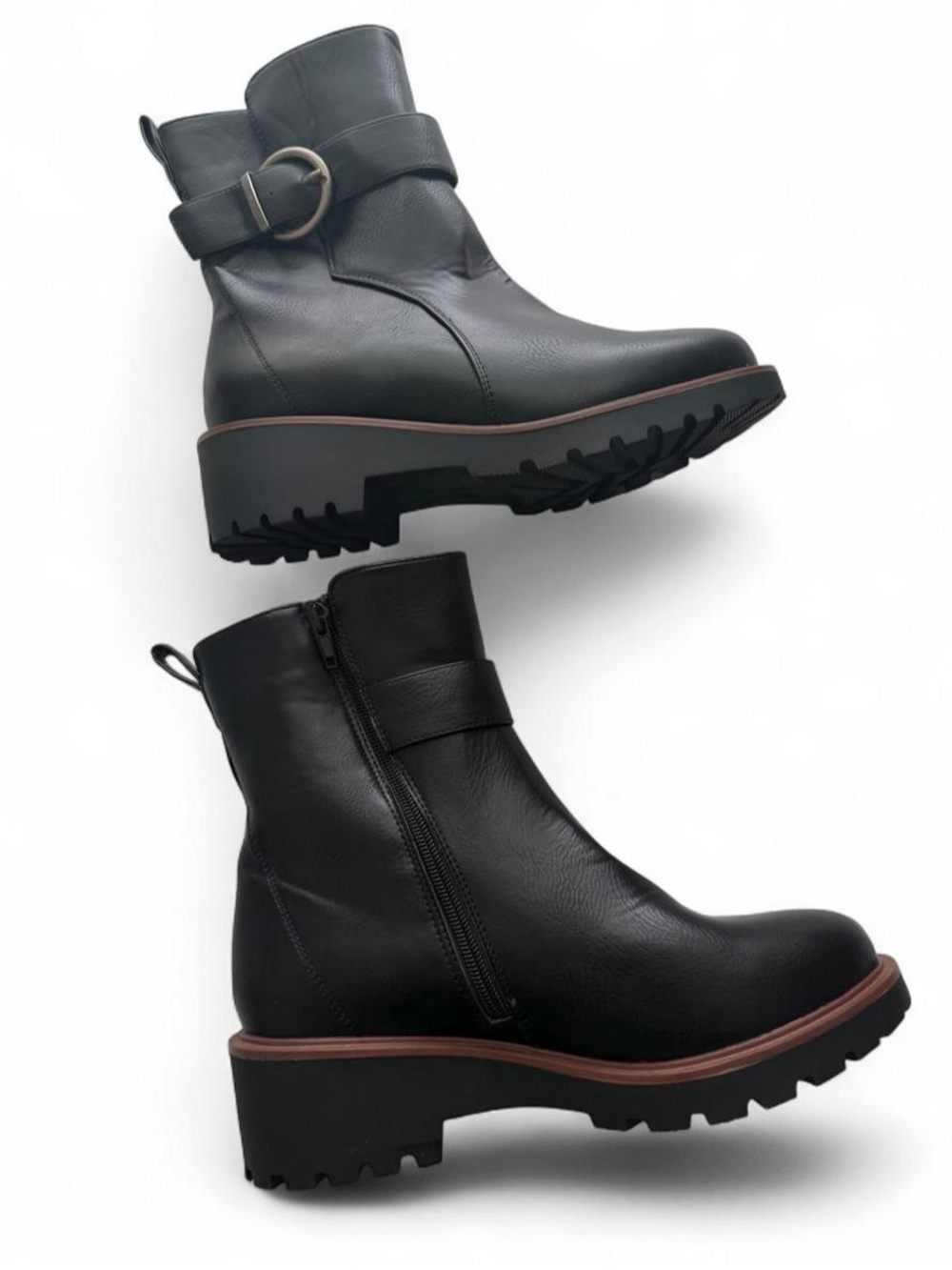 Evans Black Moto Biker Combat Boots Women’s 9 WIDE Lug Sole Grunge Indie Sleaze